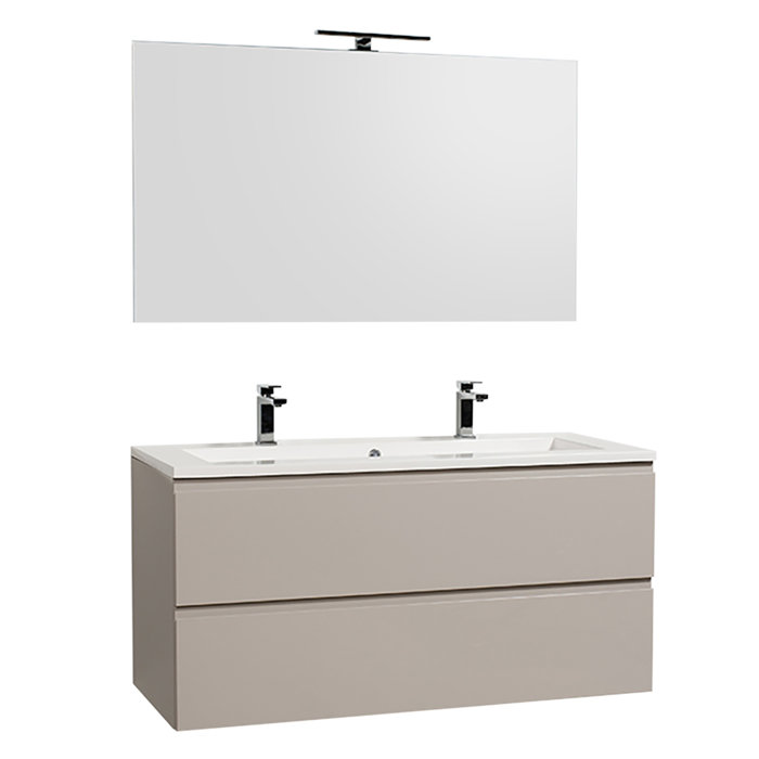 Ebern Designs 120 cm breiter wandmontierter Doppelwaschtisch Gammon